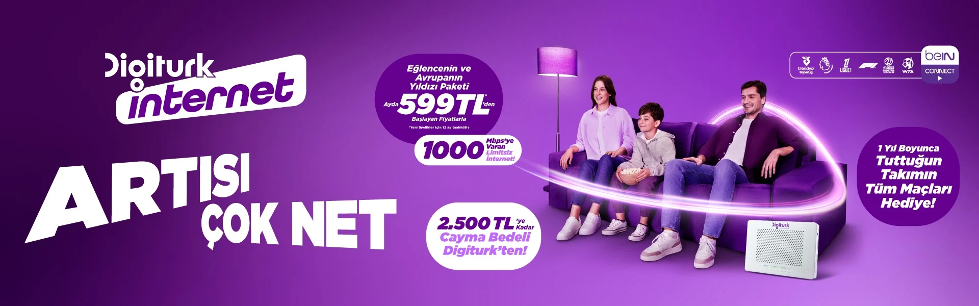 Digiturk TV ve internet paketleri banner